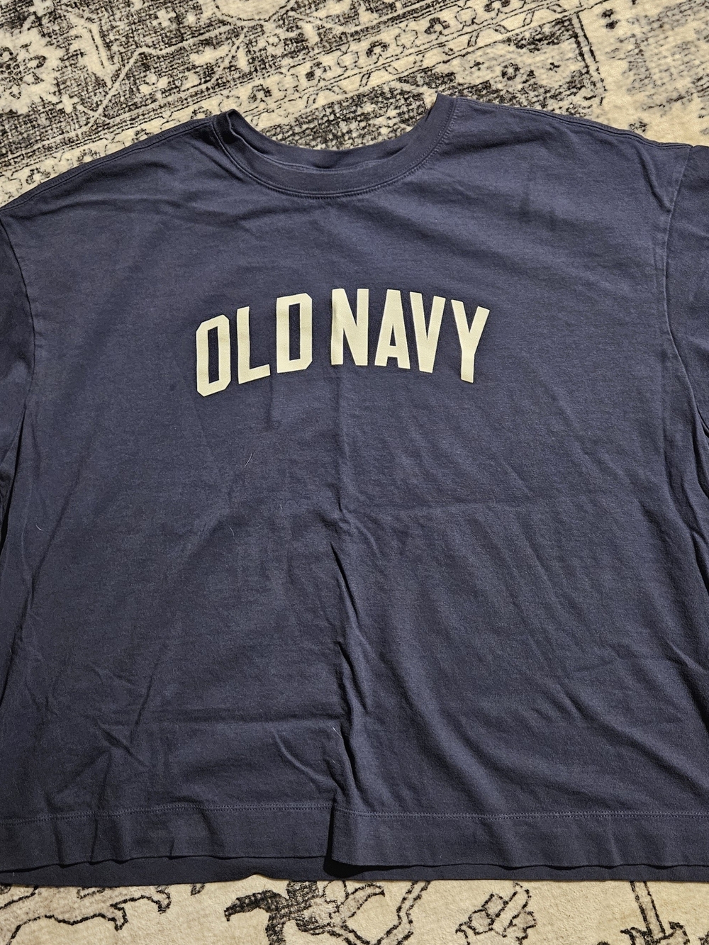 Old Navy Navy Blue Logo Short-Sleeve Tee for Women